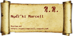 Nyéki Marcell névjegykártya